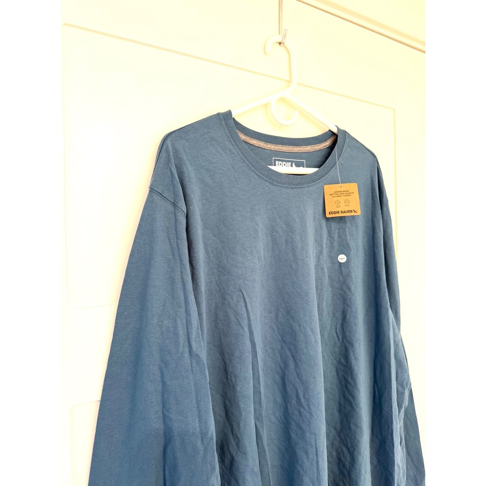 Eddie Bauer Legend Wash Long Sleeve T-Shirt Mens T2XL Tall Sea Blue 2539 NEW - Picture 3 of 8